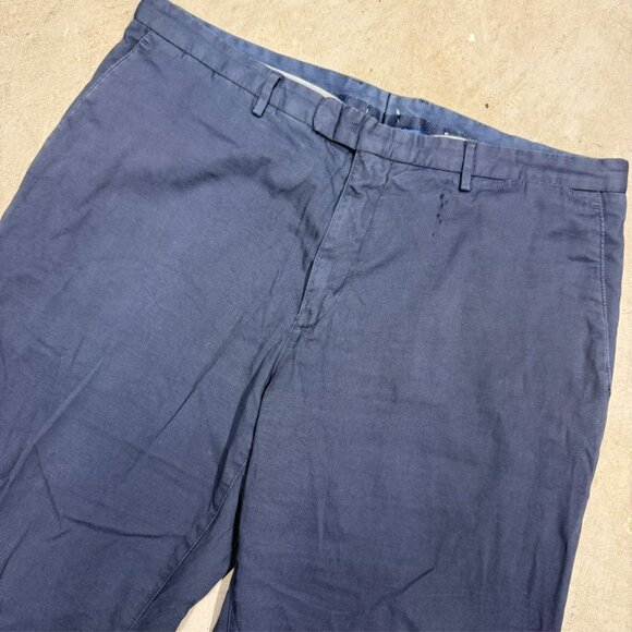 Boglioli Mens Mesh Chinos Cotton Trousers Blue Made in Italy 36x30 - Picture 2 of 9